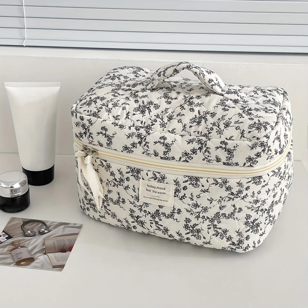 4pcs Floral Makeup Bag Set - Large Capacity Travel Organizer Pouch with Zipper Easy to Clean Travel Toiletry Organizer