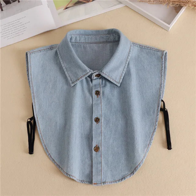 Fashion 2025 Front Tie White Fake Collar for Women Stand Detachable Collar Fake Girls Vintage Lace Ladies False Blouse Collar