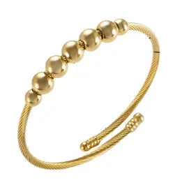 Simple Steel 3 Crystal Bracelet Bangle