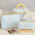 2025 New 3 Bags Set Women Makeup Bag Large Capacity Cosmetic Toiletry Storage Pouch Handbag Make Up Square Zipper Quilting Bag