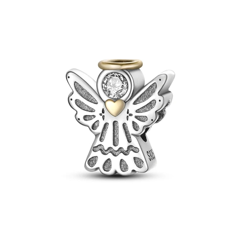 2025 Hot Sale Pink zircon aircraft passport cross Charm Beads Fit 925 Sterling Silver Original women Bracelet DIY Jewelry Gift