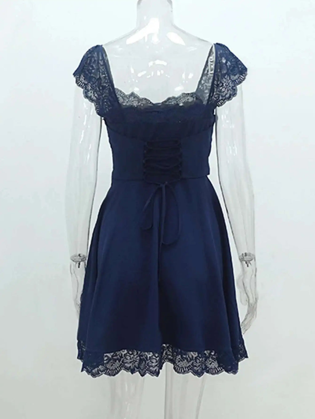 Sexy lace edge backless black mini summer dress women white short party dresses woman clothing birthday evening dress vestidos