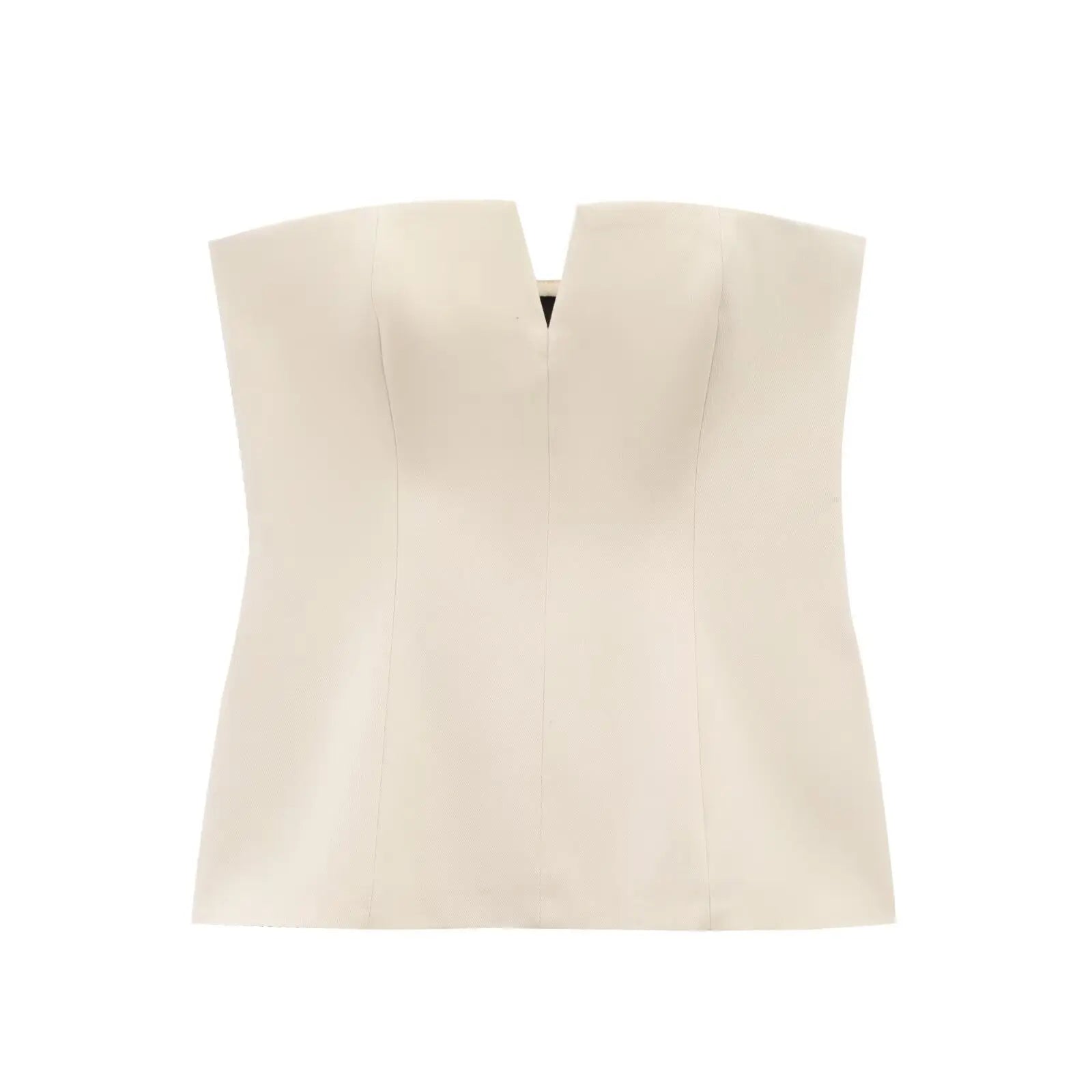 Spring Summer New Women's Sexy Strapless Tube Top ZR Style Commute Zipper Slim Fit Polyester Fiber Single Piece Regular Length