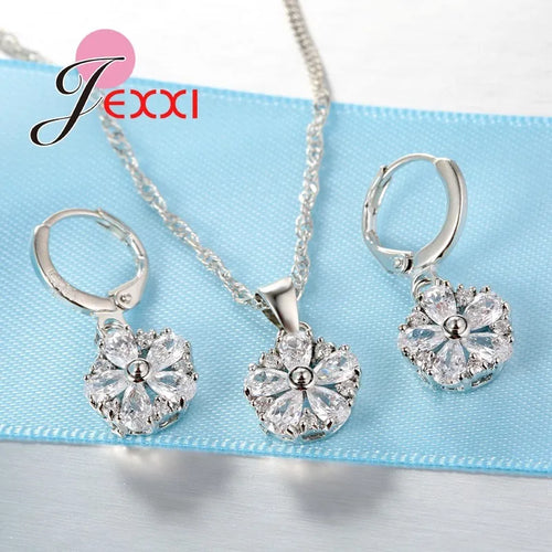 925 Silver Zircon Wedding Jewellery Set