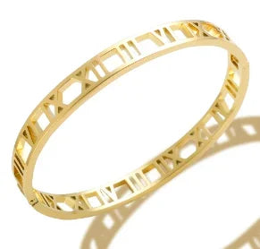 Simple Steel 3 Crystal Bracelet Bangle