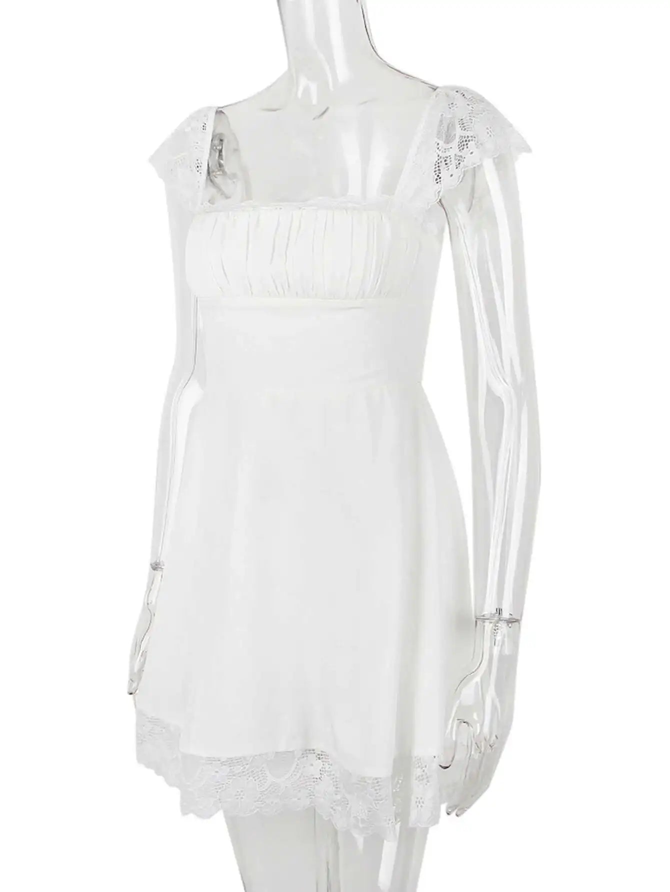 Sexy lace edge backless black mini summer dress women white short party dresses woman clothing birthday evening dress vestidos