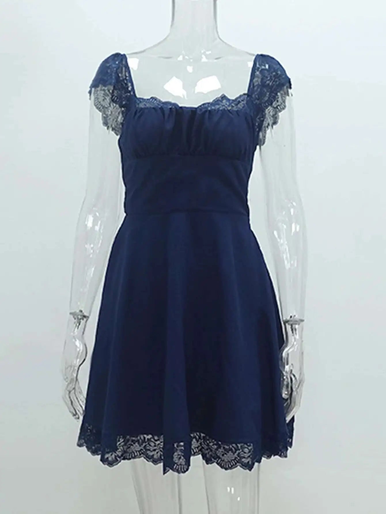 Sexy lace edge backless black mini summer dress women white short party dresses woman clothing birthday evening dress vestidos