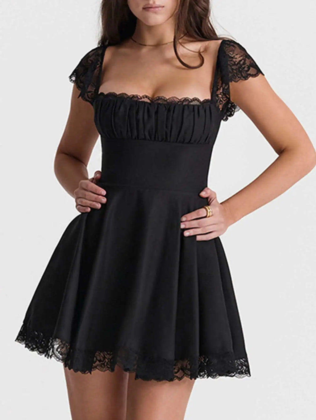 Sexy lace edge backless black mini summer dress women white short party dresses woman clothing birthday evening dress vestidos