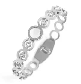 Simple Steel 3 Crystal Bracelet Bangle