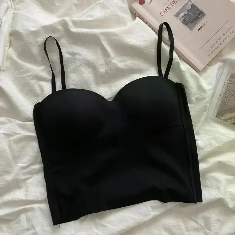 25New 4 Colors Camisole for Women Fitness Crop Tops Mujer Ropa Summer Elegant Sexy All-match Casual Топ Женский Aesthetic Solid