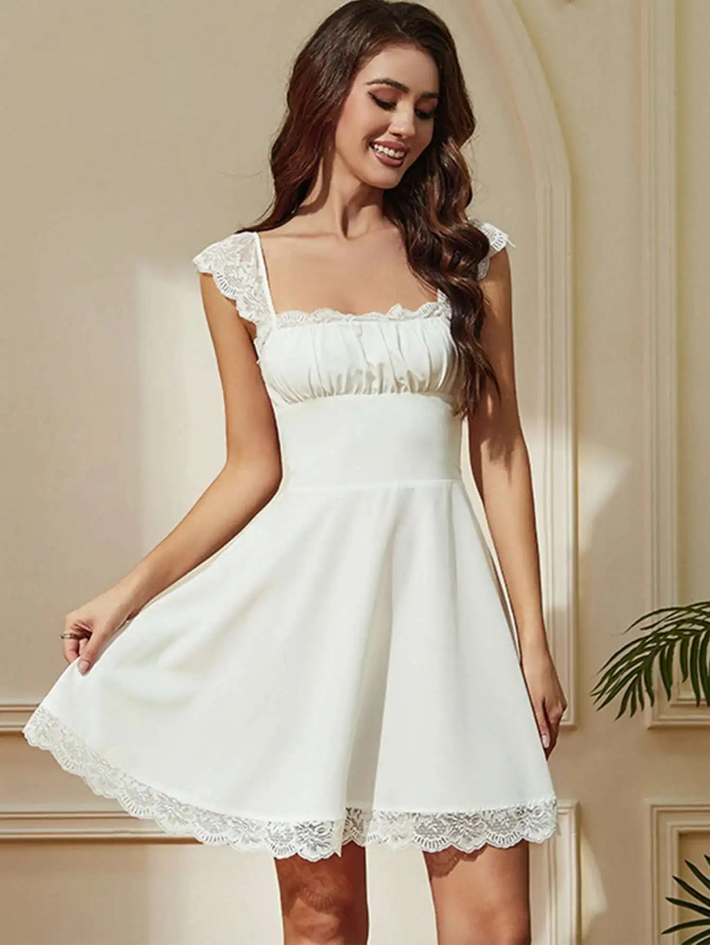 Sexy lace edge backless black mini summer dress women white short party dresses woman clothing birthday evening dress vestidos
