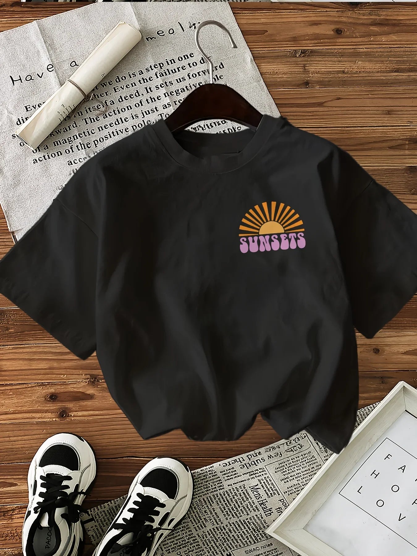 Forever Chasing Sunsets Printed T-Shirts Female Funny T Shirts Korean Fashion Graphic Casual Summer Tops Women Clothing