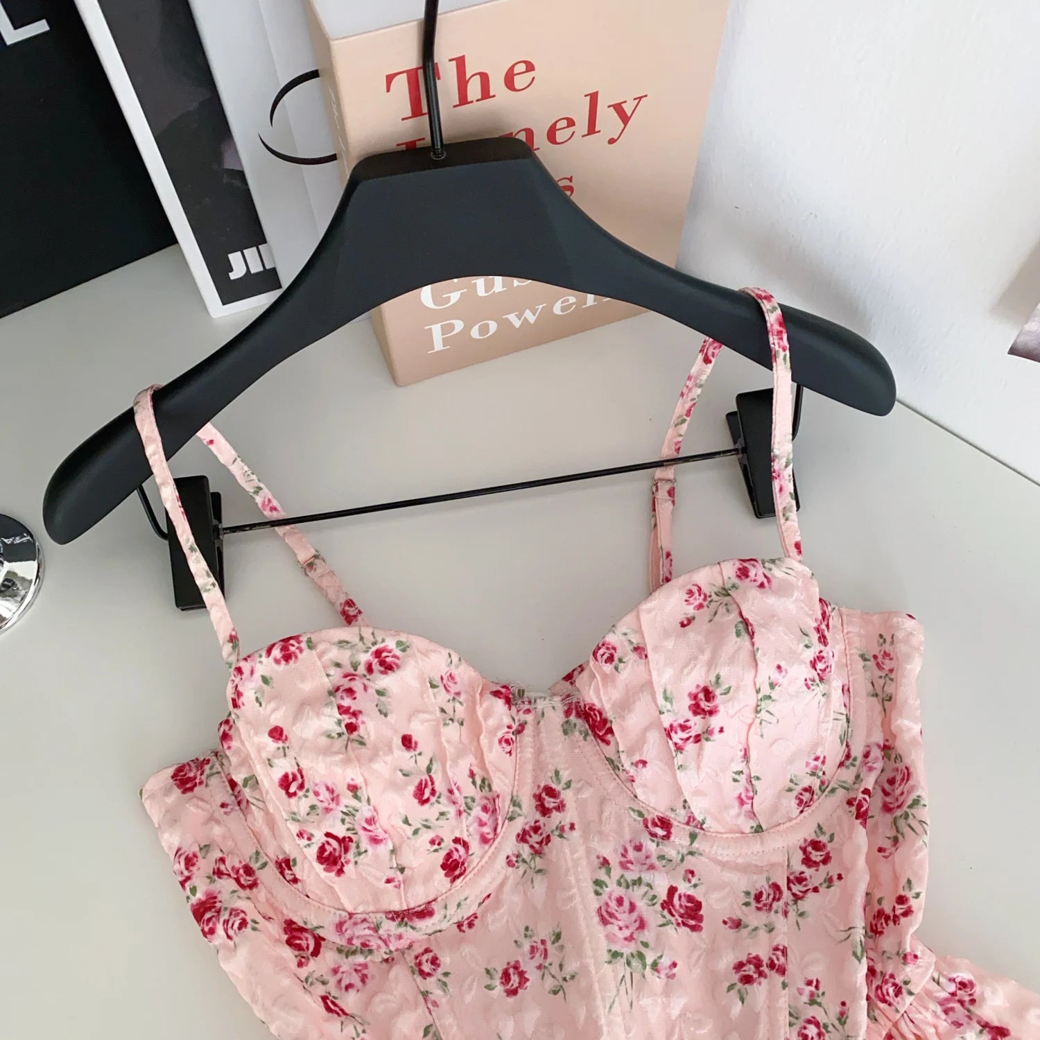 Sexy Slim  Corset ruffle print Chic Korean Camis Tank Top Basic Fashion Off Shoulder Summer Women Clothing