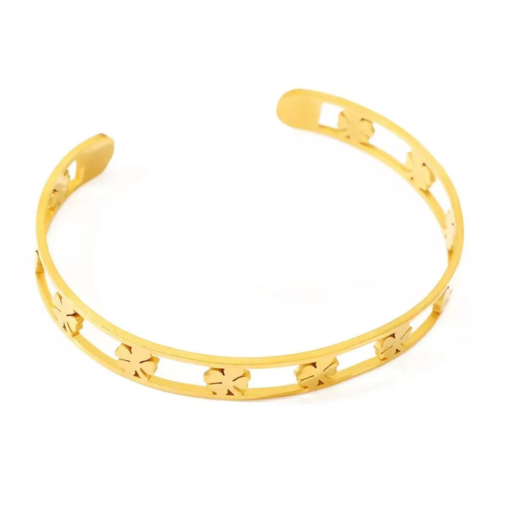 Simple Steel 3 Crystal Bracelet Bangle