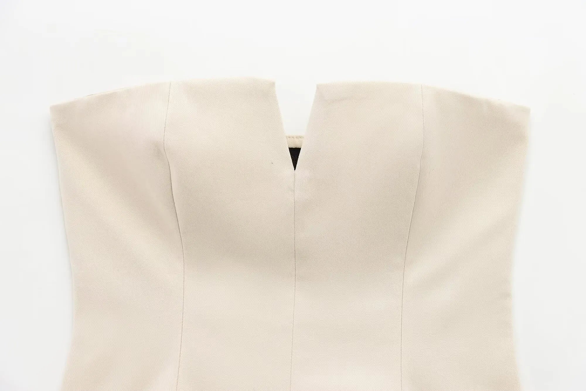 Spring Summer New Women's Sexy Strapless Tube Top ZR Style Commute Zipper Slim Fit Polyester Fiber Single Piece Regular Length