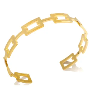 Simple Steel 3 Crystal Bracelet Bangle