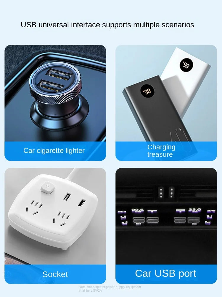 Car mounted rear electric fan with USB interface for car use, 12V 24V, large truck interior, rear seats, silent and powerful