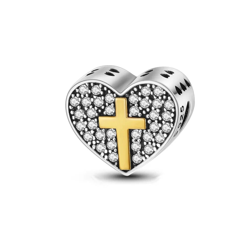 2025 Hot Sale Pink zircon aircraft passport cross Charm Beads Fit 925 Sterling Silver Original women Bracelet DIY Jewelry Gift