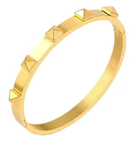 Simple Steel 3 Crystal Bracelet Bangle