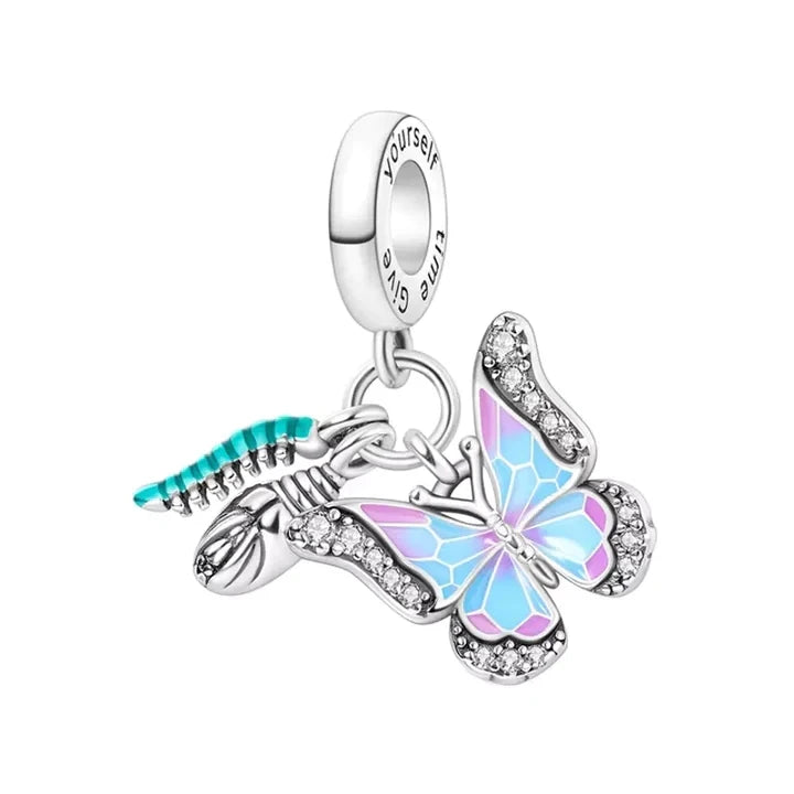 2025 Hot Sale Pink zircon aircraft passport cross Charm Beads Fit 925 Sterling Silver Original women Bracelet DIY Jewelry Gift