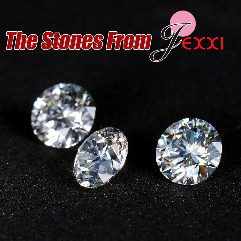 Luxury Women Wedding Bridal Jewellery Set Genuine 925 Sterling Silver Snow Shape Zircon Crystal Necklace Earrings Jewelry Sets