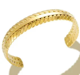 Simple Steel 3 Crystal Bracelet Bangle