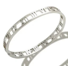 Simple Steel 3 Crystal Bracelet Bangle