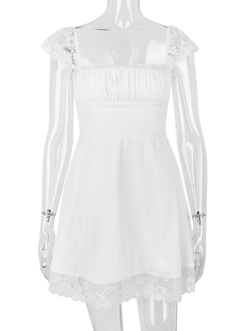 Sexy lace edge backless black mini summer dress women white short party dresses woman clothing birthday evening dress vestidos