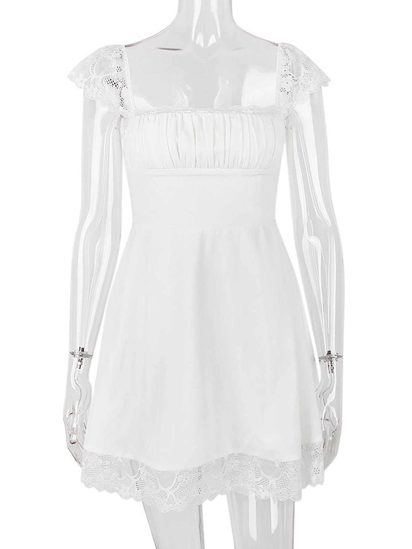 Sexy lace edge backless black mini summer dress women white short party dresses woman clothing birthday evening dress vestidos