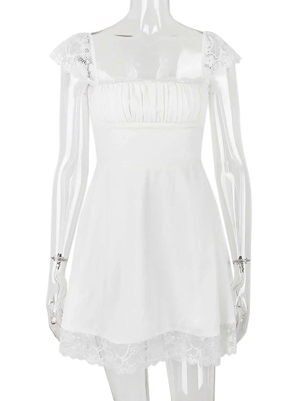 Sexy lace edge backless black mini summer dress women white short party dresses woman clothing birthday evening dress vestidos