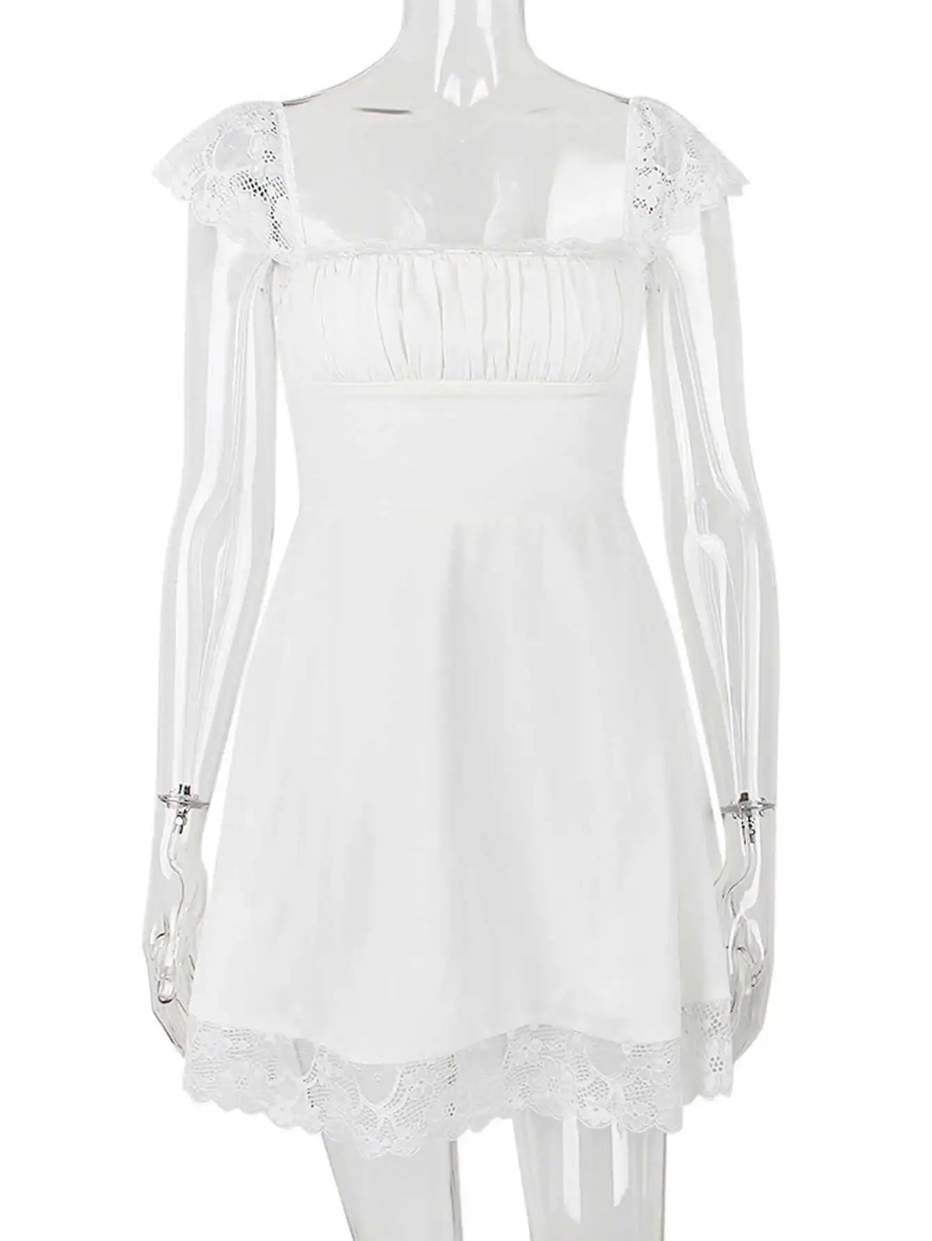 Sexy lace edge backless black mini summer dress women white short party dresses woman clothing birthday evening dress vestidos