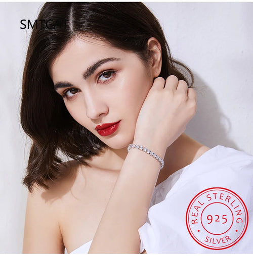 925 Silver Moissanite Charm Bracelet