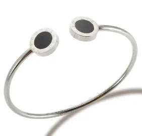 Simple Steel 3 Crystal Bracelet Bangle