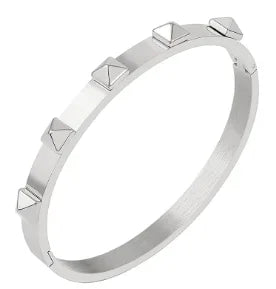 Simple Steel 3 Crystal Bracelet Bangle