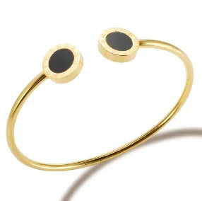 Simple Steel 3 Crystal Bracelet Bangle