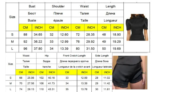 2026 Women Fashion Co Ord Lace Puff Short Sleeve Back Keyhole Hollow Tops High Waist Shorts Party Club Date Streetwear Outfits